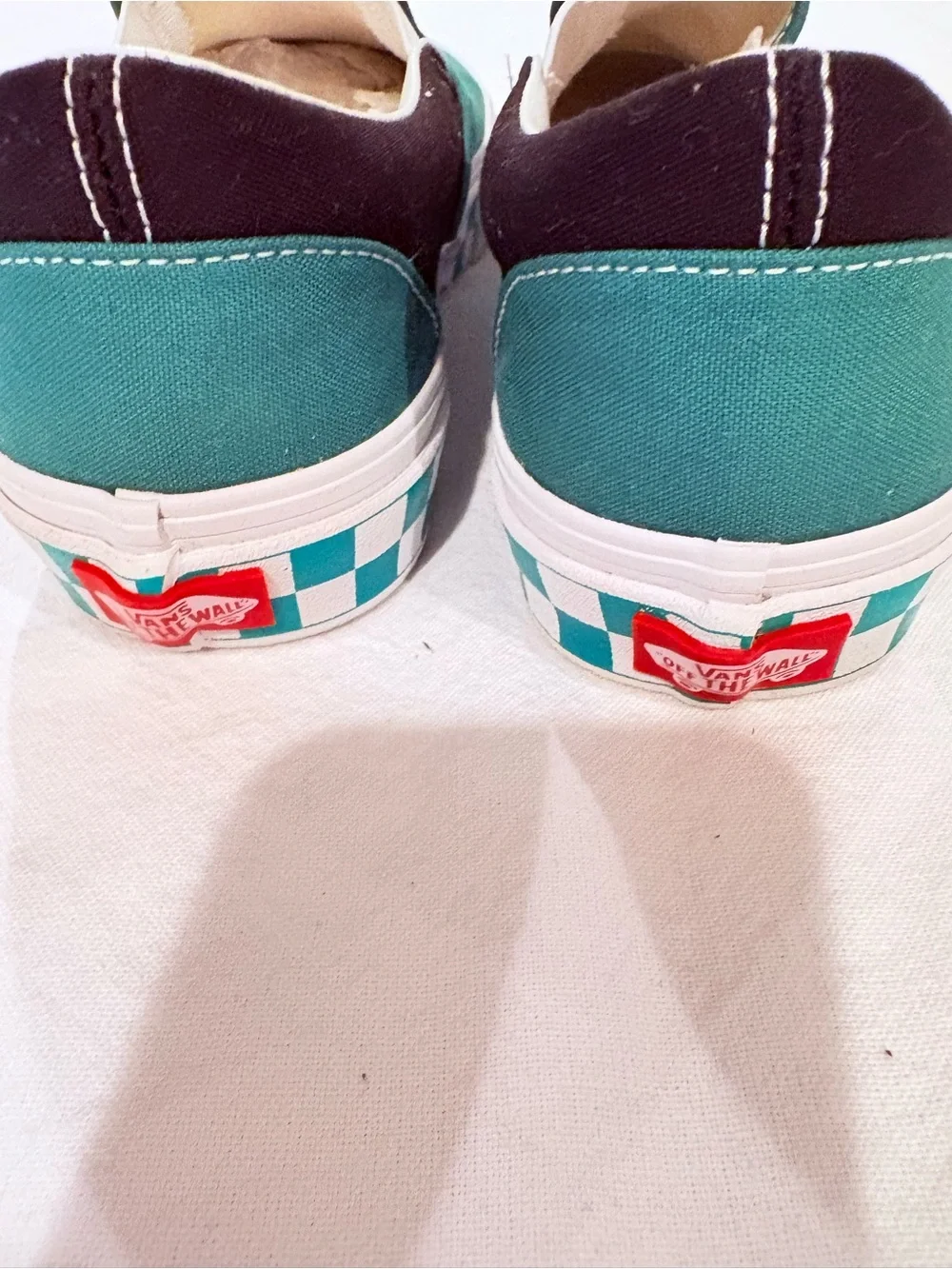 Vans Slip-On Sneakers Teal and Black